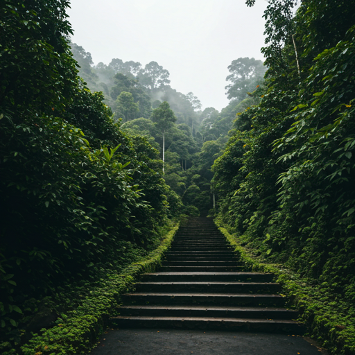 Misty Bali landscape